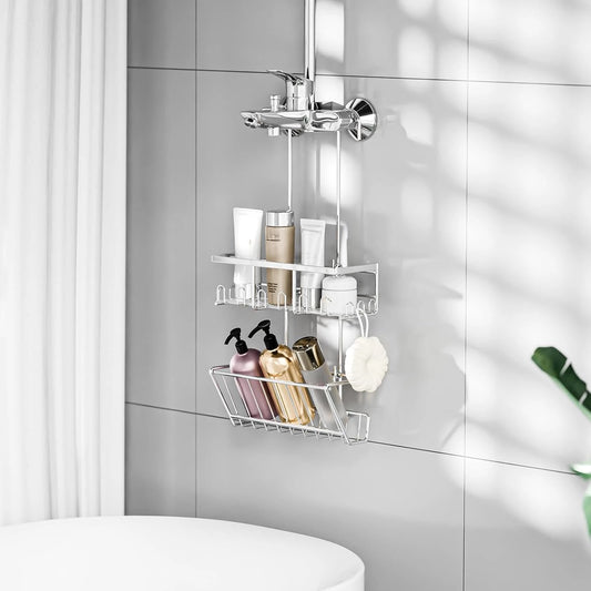 Shower Caddy No Drilling Required Silver