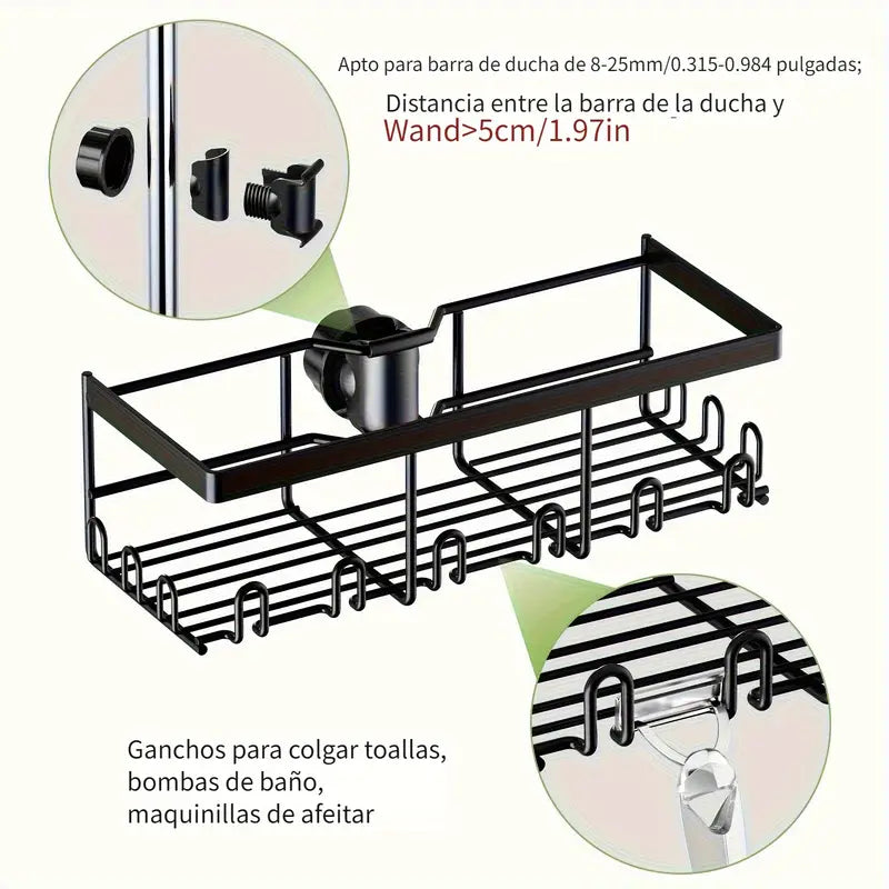 Shower Caddy No Drilling Required  Black