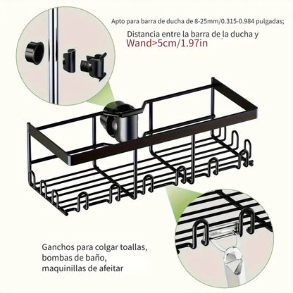 Shower Caddy No Drilling Required  Black