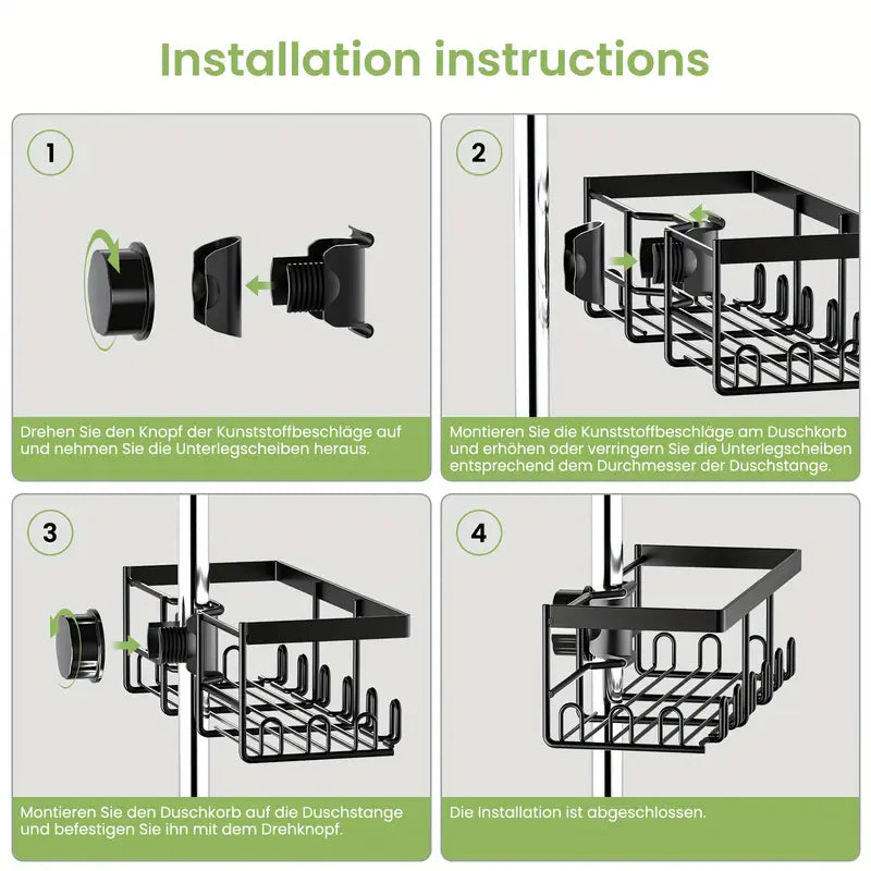 Shower Caddy No Drilling Required  Black