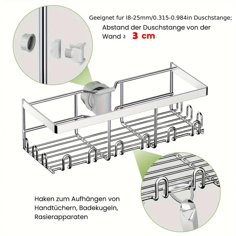Shower Caddy No Drilling Required White