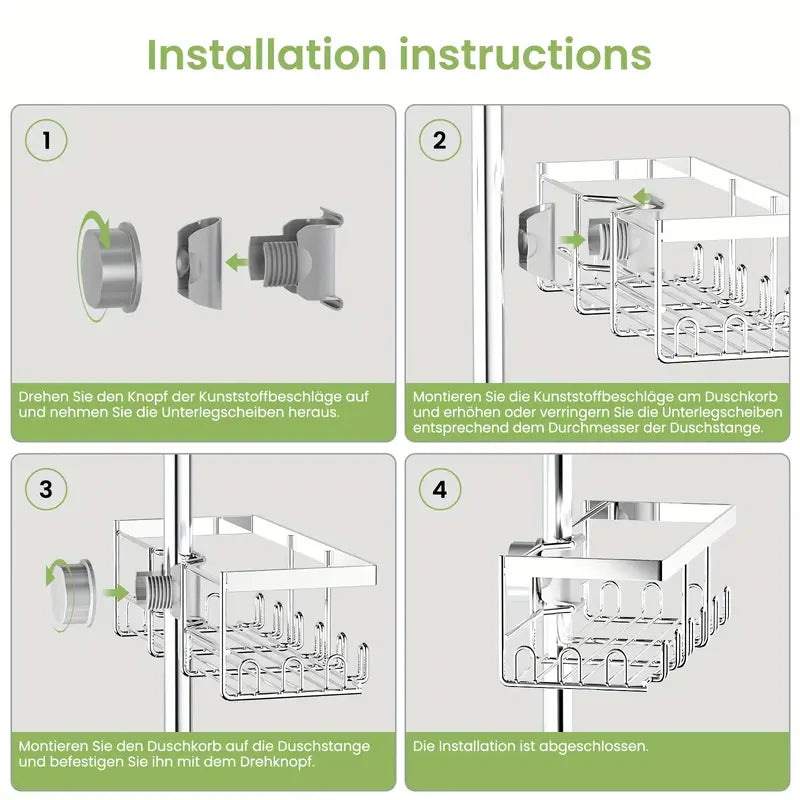 Shower Caddy No Drilling Required White