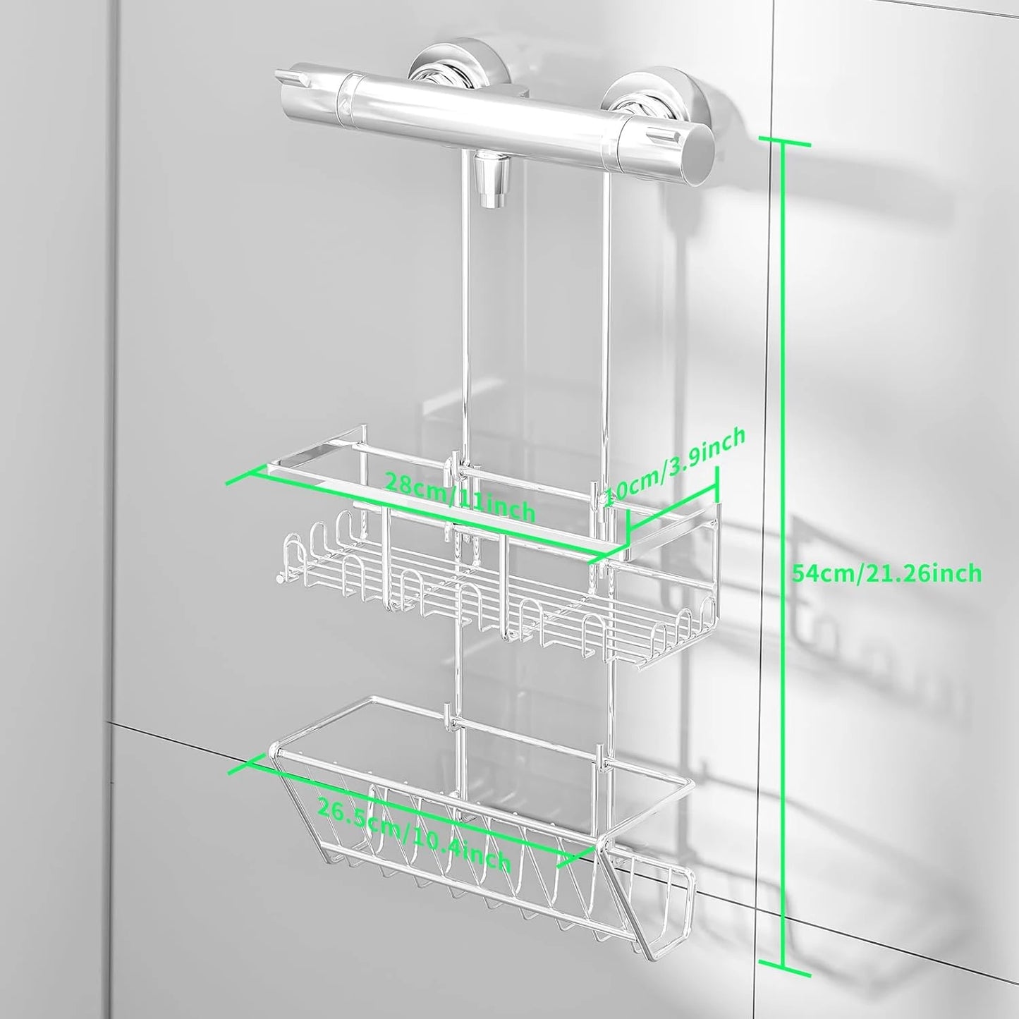 Shower Caddy No Drilling Required Silver