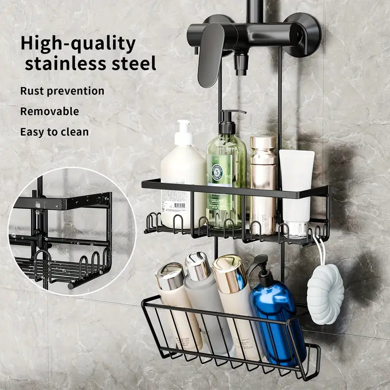 Shower Caddy No Drilling Required Black