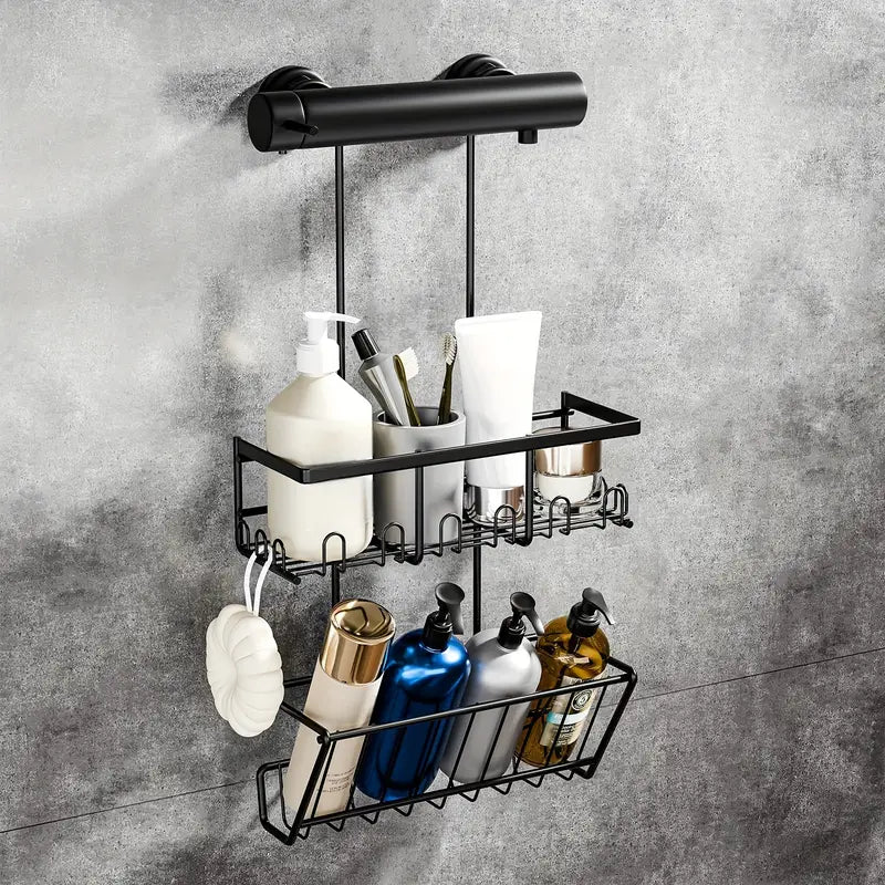 Shower Caddy No Drilling Required Black